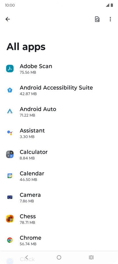 Press the required app.
