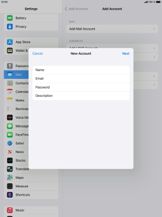 Press Description and key in the required name.