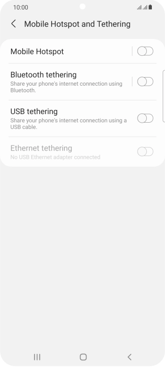 Press Mobile Hotspot.