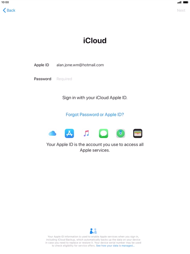 Press the field next to 