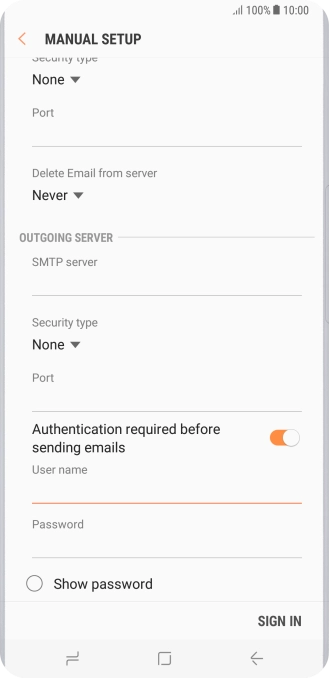 Press the field below 