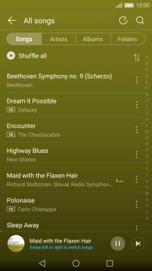 Press the song title.