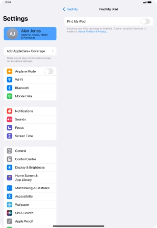 Press the indicator next to 
