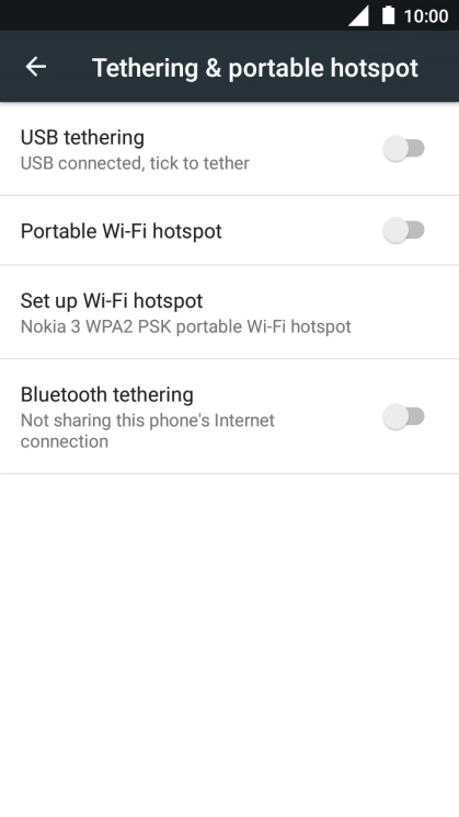 Press Set up Wi-Fi hotspot.