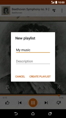 Key in a name for the playlist and press CREATE PLAYLIST.