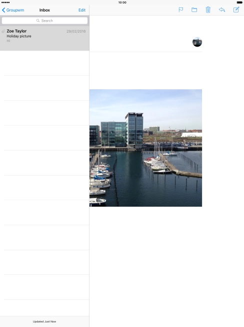 Press the name of the email account.