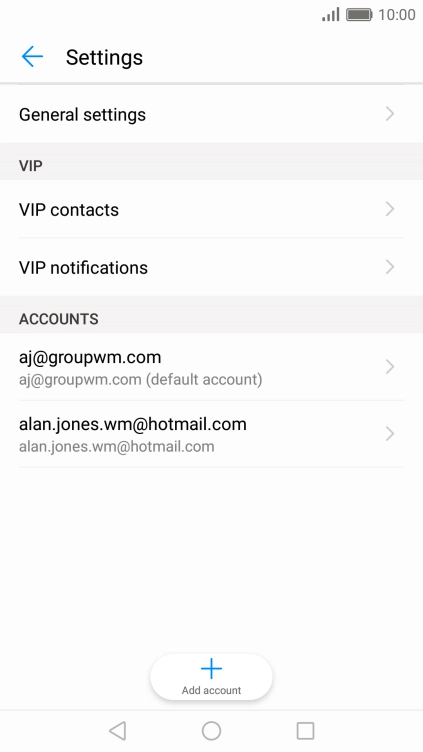 Press the required email account.