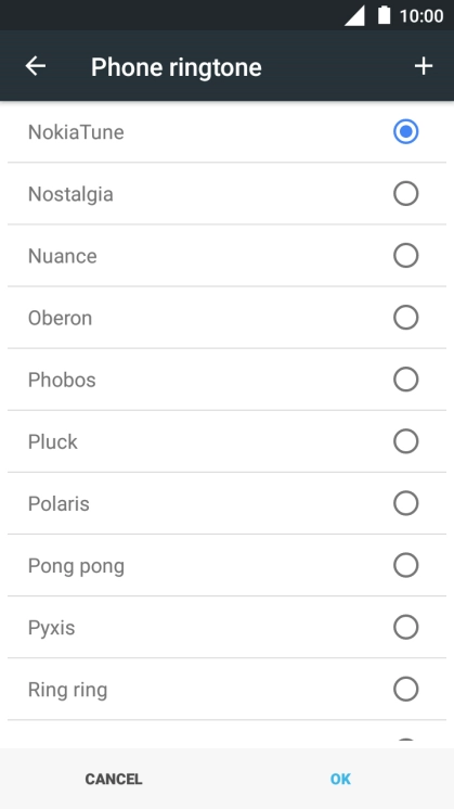 Press the add ring tone icon and go to the required folder.