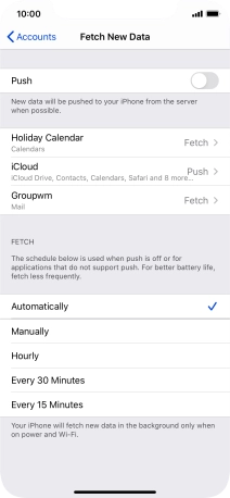 If you turn off the function, press the required setting.