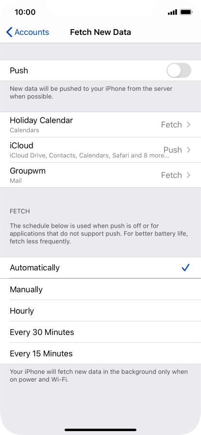 If you turn off the function, press the required setting.
