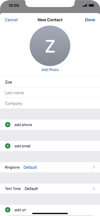 Press Last name and key in the last name.