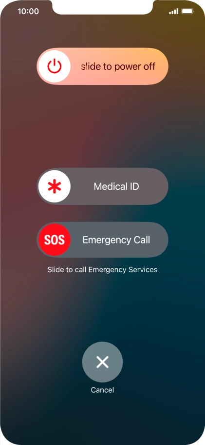 Press and drag the power off icon right.