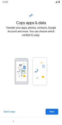 You can transfer the contents of another phone to your phone when it's activated for the first time and after a factory reset. When this screen is displayed, your phone is ready to transfer contents from another phone.