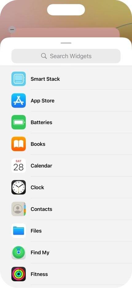Press the required widget.