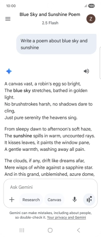 You can ask Gemini to generate a text based on your description.