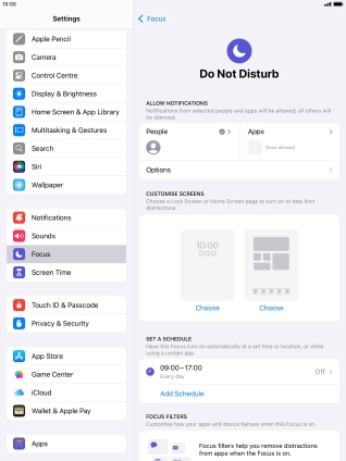 Press People and follow the instructions on the screen to select which contacts you would like to receive calls and notifications from when Do Not Disturb is turned on.