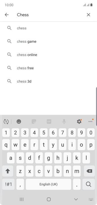 Key in the name or subject of the required app and press the search icon.