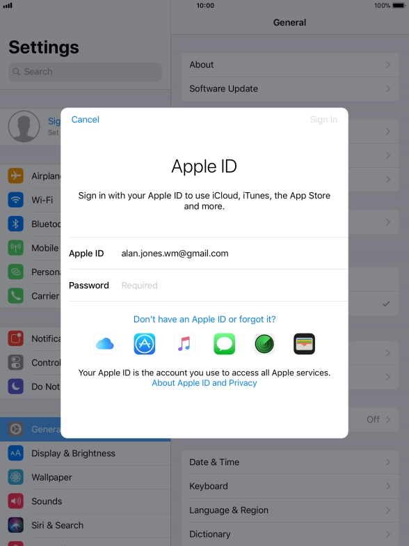 Press the field next to 