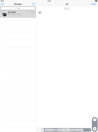 Let go to stop the sound recording and press arrow up to send the sound recording.