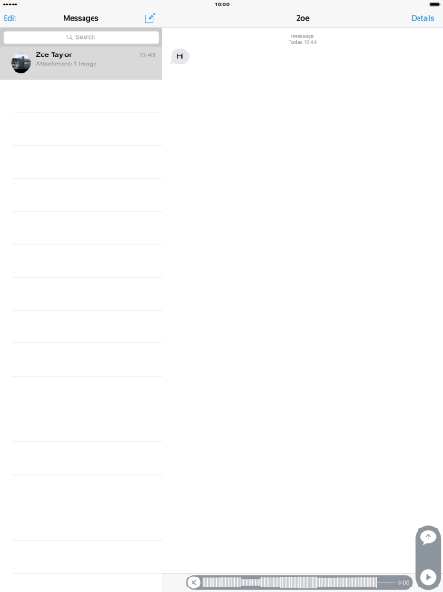 Let go to stop the sound recording and press arrow up to send the sound recording.