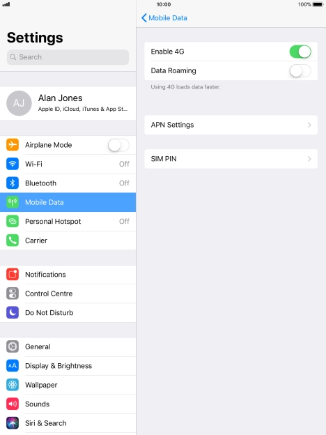 Press the indicator next to 