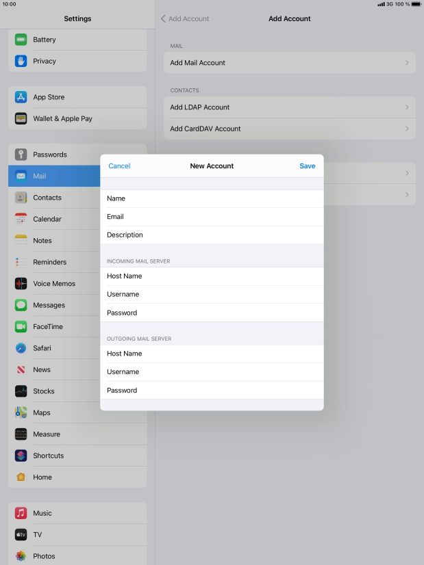 Press Save. Your email account has now been set up. To select more settings for incoming and outgoing server, proceed with the following steps.