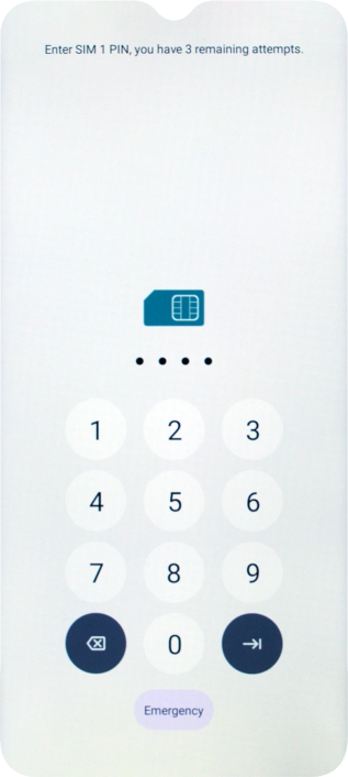 If your SIM is locked, key in your PIN and press arrow right.