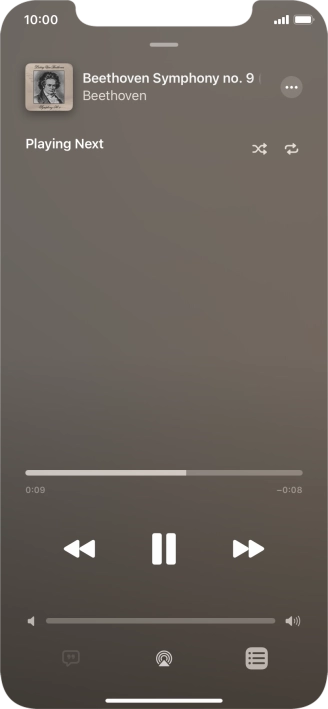 Press the shuffle icon to turn the function on or off.
