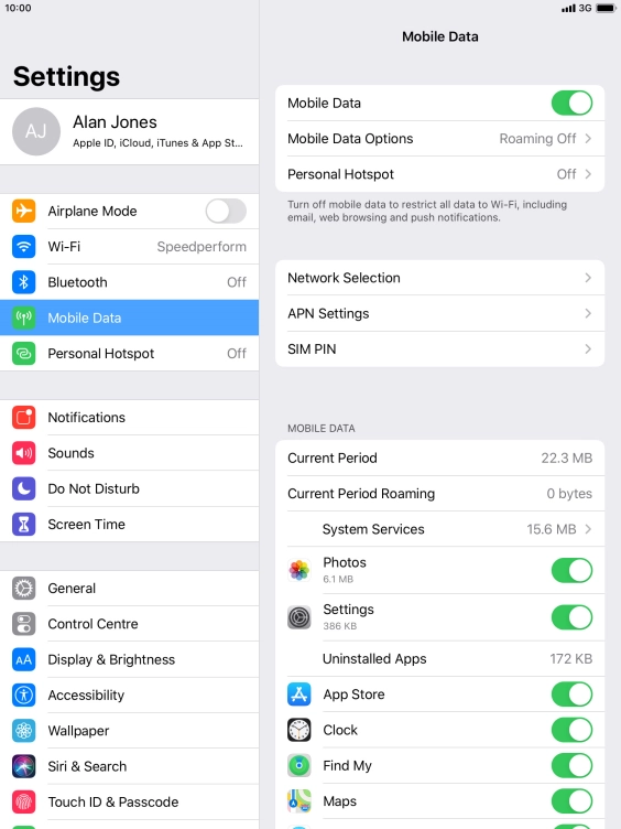 Press the indicator next to 