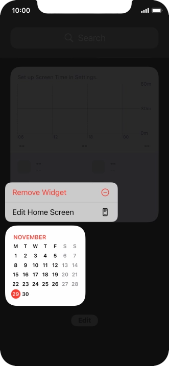 Press Remove Widget.