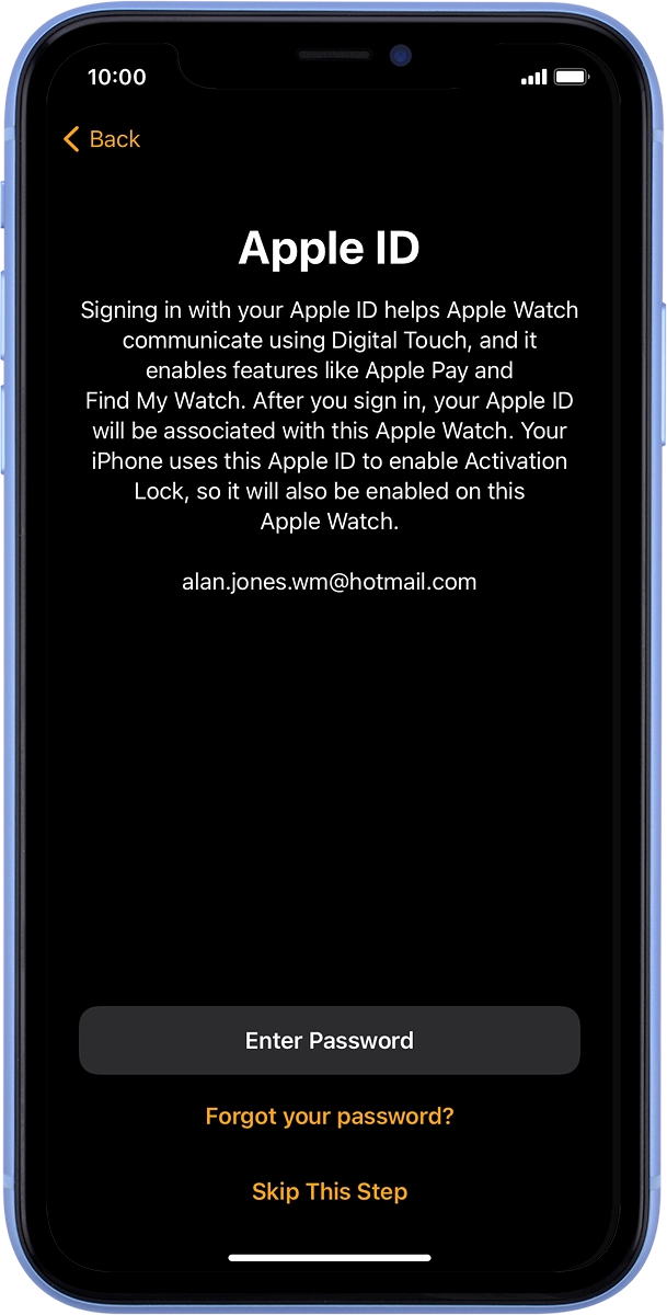 On your phone: Press Enter password.