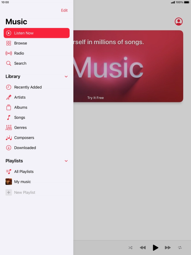 Press the required playlist.