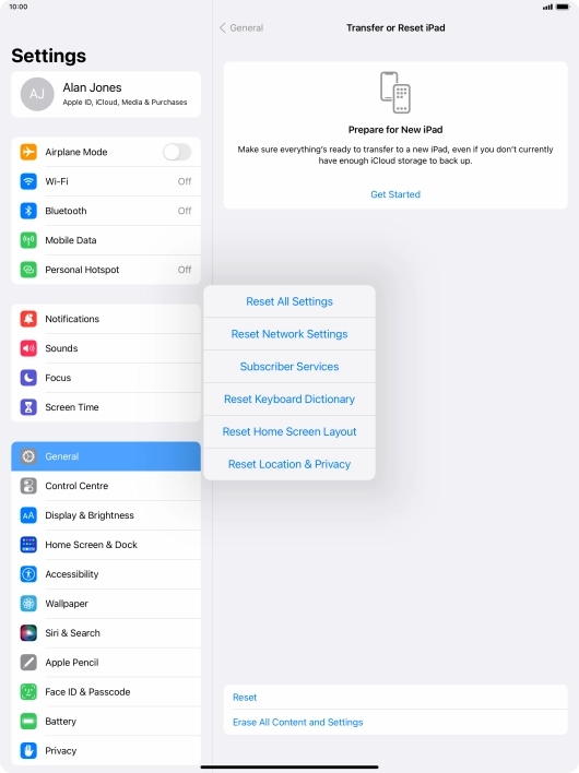 Press Reset All Settings.