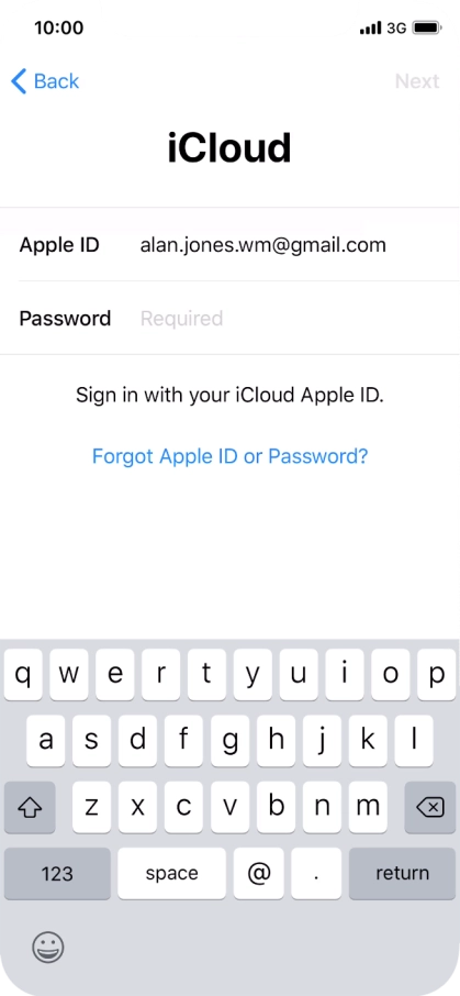 Press the field next to 