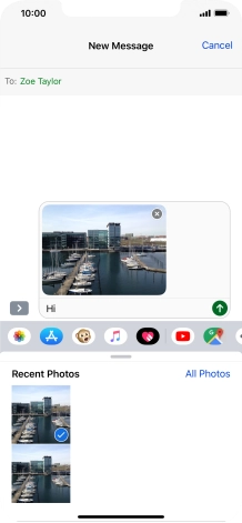 Press the send icon.