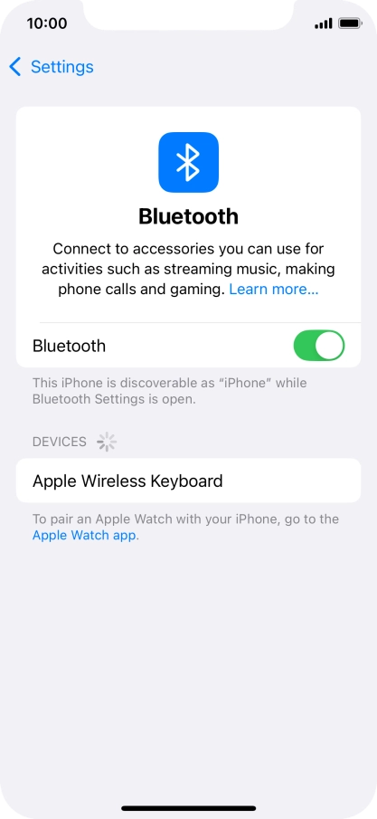 Press the required Bluetooth device and follow the instructions on the screen to pair the device with your phone.