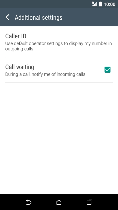 Press Call waiting to turn the function on or off.
