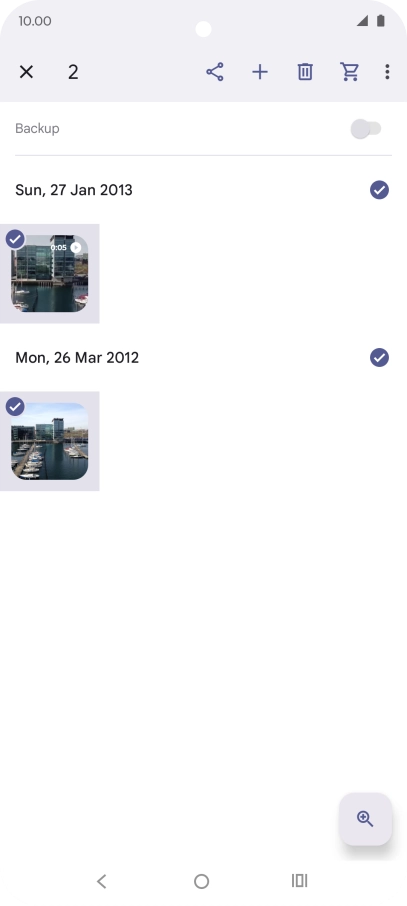 Press the share icon.
