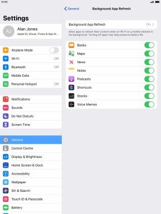 Press Background App Refresh.