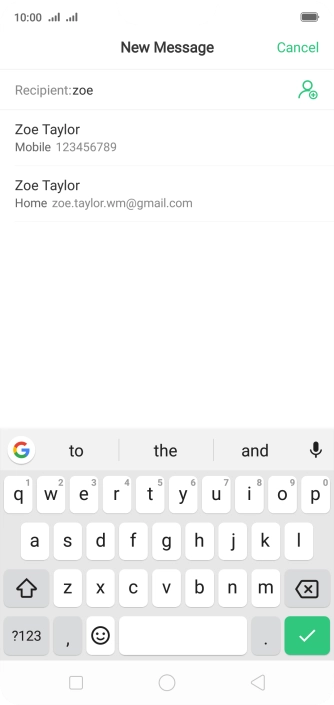 Press the required contact.
