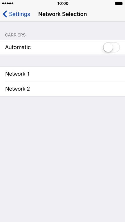 If you turn off the function, press the required network.