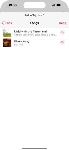Go to the required category and press the add icon next to the required audio file.