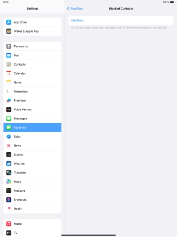 Press Add New... and follow the instructions on the screen to block a contact.