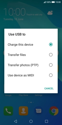 Press Transfer files to turn on the function.