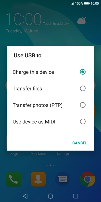 Press Transfer files to turn on the function.