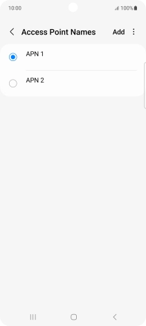Press the field next to the data connection to activate it.