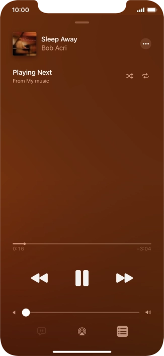 Press the shuffle icon to turn the function on or off.