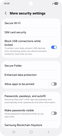 Press SIM card security.