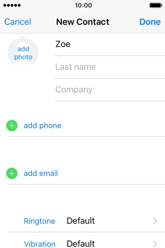 Press Last name and key in the last name.