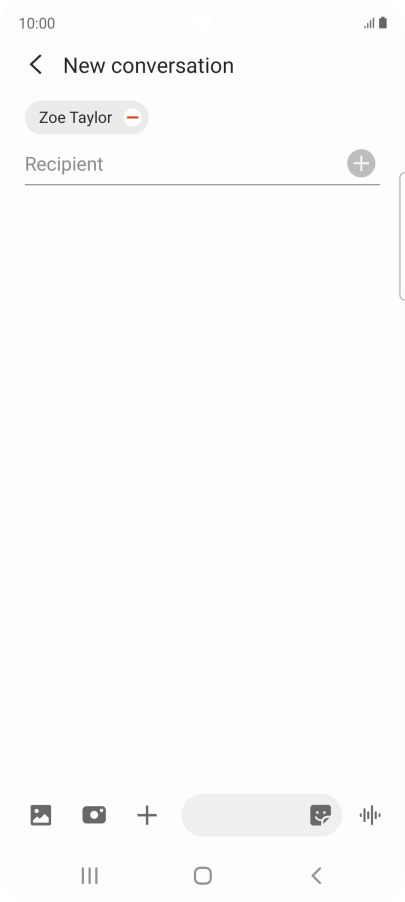 Press the text input field and write the text for your picture message.